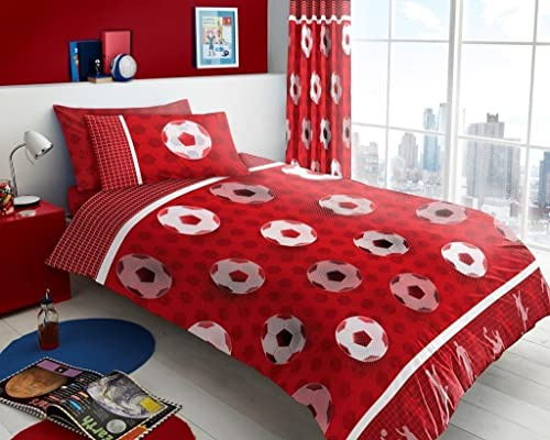 Goldstar Football Goals Red Duvet Cover Bedding Set, Single Duvet Set