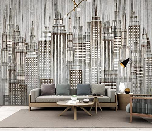Fototapete 3D Effekt Städtische Architektur Vintage Vertikale Streifen Tapeten 3D Effekt Vliestapete Wohnzimmer Schlafzimmer Wandbilder Wanddeko
