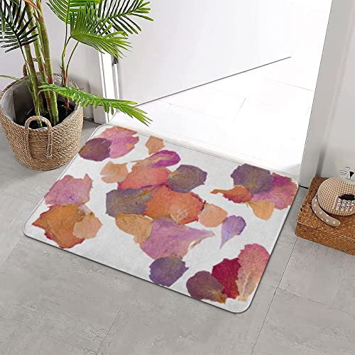 ERICAT Badteppich rutschfeste,rful trocken getrocknet r Blütenblätter rosa gepresste Potpourri Rose,Wasserabsorbierend Badematte maschinenwaschbar Badvorleger für Dusche,Badewanne,40x60cm
