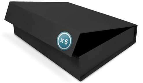 Verpackungswelt Geschenk-Box mit Deckel | 23 x 17 x 5 cm (5er Pack) | Geschenk-Karton mit Magnet-Verschluss | Perfekt für Geburtstag, Hochzeit, Weihnachten, Geburt | Geschenk-Verpackung in Matt