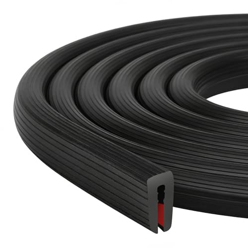 SDLDEER Protector de bordes para chapas, 1.5mm x 6m, perfil en U de goma, perfil protector de bordes, perfil de montaje fabricado en EPDM para chapas, puertas de automóviles, puertas, ventanas, placas