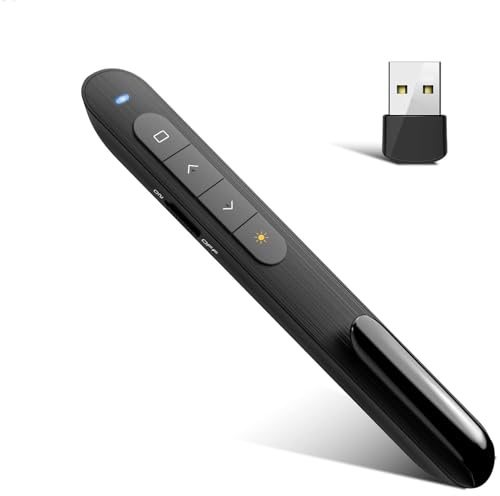 XdealCozyxc presentation clicker for PowerPoint, 2.4GHz 100M wireless presentation (No Battery)