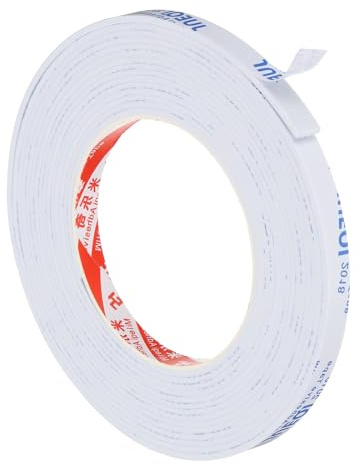 PATIKIL Ruban en Mousse d'Étanchéité 5m/16,4ft 10mm de Large Blanc | 2mm d'Épaisseur, Unilatéral pour Calfeutrage de Portes de Meubles, pour l'Isolation des Fenêtres, et des Tuyaux