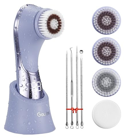 Facial Cleansing Brush Face Scrubber Exfoliator Rechargeable IPX7 Waterproof Electric Spin Cleanser Device for Exfoliating, Massaging and Deep Cleansing Removing Blackhead, Face Massaging