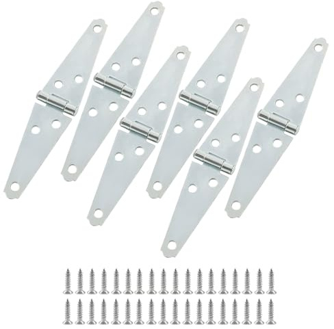 Murtenze 3 Inch Strap Hinges Heavy Duty Hinge Cabinet Latch Door Hinge, with Mounting Screws for barn Door, Wooden Box, Deck Hatch (6 Pack)