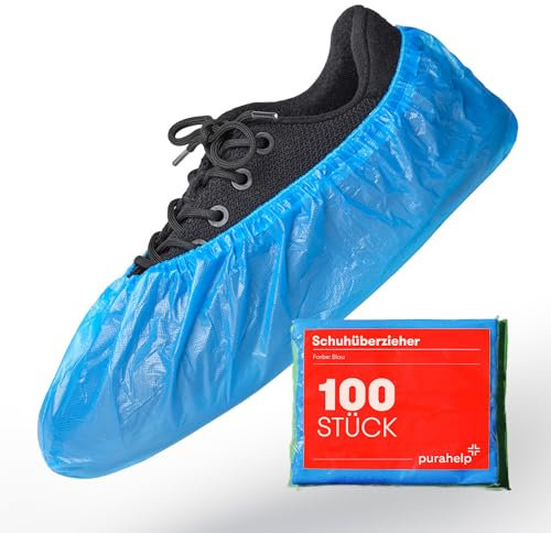 Schuhüberzieher Einweg (100 Stück) - Praktische CPE Überzieher für Schuhe (3g) - Robuste Einweg Überschuhe für Hygiene und Schutz - Perfekt für Haushalt, Klinik, Labor und Handwerk