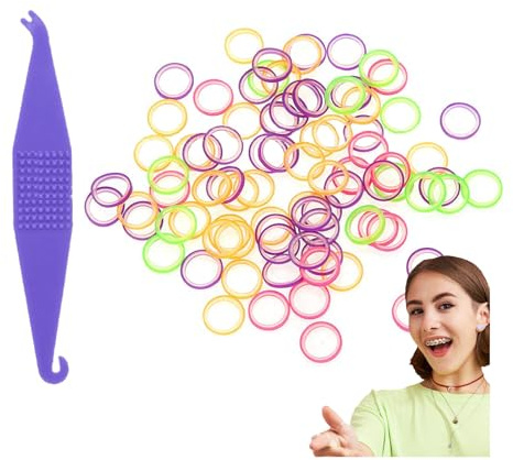 YAFIYGI Paquete de 200 bandas de goma de ortodoncia de 1/4 de pulgada para cerrar huecos de dientes, 3.5 onzas, pequeñas bandas de soporte dental con 1 lugar elástico
