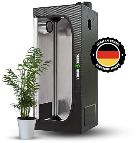Green Nebula Growzelt 80x80x180 cm | Grow Tent reflektierendes Mylar 1680D Oxford Stoff | Grow Box für Indoor Anbau | Pflanzenzelt lichtdicht, wasserdicht, stabil