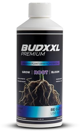 BUDXXL Root Wurzelstimulator - Premium Grow Booster für mehr Wurzelwachstum mit extra Aminosäuren, Mineralisch aus 100% Naturrohstoffen, Made in Germany (500 ml)