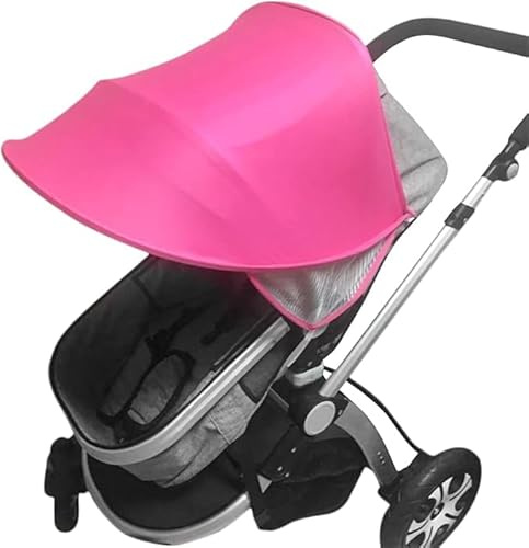 Parasole Passeggino Universale Tenda da Passeggino Anti UV UPF50+ Copertura da Sole Regolabile Copertura da Sole Impermeabile Tenda da Carrozzina Velo Ombreggiante per Navicella Carrozzina Culla Rosa