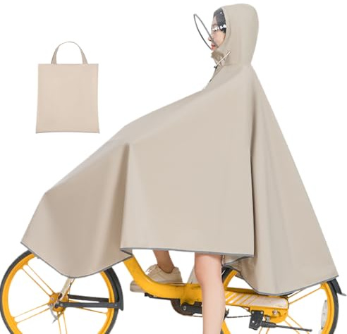 yybng Poncho Adulti - Giacca Impermeabile da Bici con Cappuccio - Indumento Impermeabile con Cappuccio e Strisce Rifrangenti per Escursionismo Ciclismo Viaggio Attrezzatura Esterna Antivento