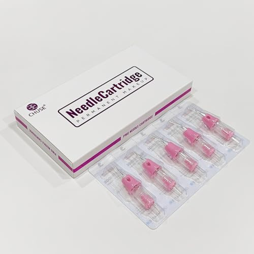 CHUSE V6 Professional Permanent Makeup PMU Patronen Nadeln für Linien, Haarstrich, Augenbrauen, Lippen und Eyeliner – 1 runder Liner, 0,30 mm langer Kegel – Box mit 10 Stück