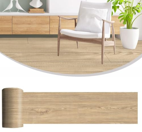 Adesivi in vinile per pavimenti e pareti, 20 x 300 cm, effetto legno, in PVC, staccabili e antiscivolo, per cucina, bagno, scale, tavoli e superfici lisce