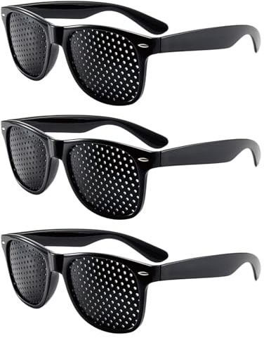 3 Stück Lochbrille Für Augentraining Original, Rasterbrille Augentraining, Pinhole Glasses Zur Verbesserung Des Sehvermögen, Lochbrille Für Entspannung, Gitterbrille Für Augenentspannung Im Alltag