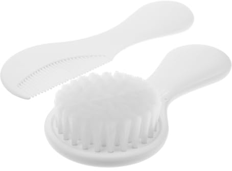 BAZEITFLOW 2pcs Soft Hair Brush and Comb Set for Newborns Gentle Bristles for Bath Boy Girl Grooming Kit Scalp Massage Features