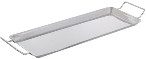 DOITOOL Plaque Barbecue Acier Inoxydable avec Revêtement Antiadhésif Cuisson Uniforme et Conservation des Jus Compatible Induction et Gaz pour Griller Viandes et Plats Maison