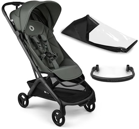 Bugaboo Butterfly 2 Reisebuggy Set – Leichter, Faltbarer Kinderwagen mit Sicherheitsbügel & Regenabdeckung – Handgepäckgröße, mit Liegefunktion – ab 6 Monaten bis 4 Jahre – Forest Green
