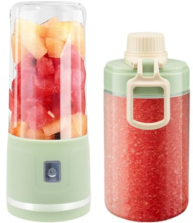 Mixador Portátil para Batidos con Tapa para Vaso, 450 ml, Recargable por USB, 8 Cuchillas, para Zumos, Batidos, Papillas, Viajes, Gimnasio
