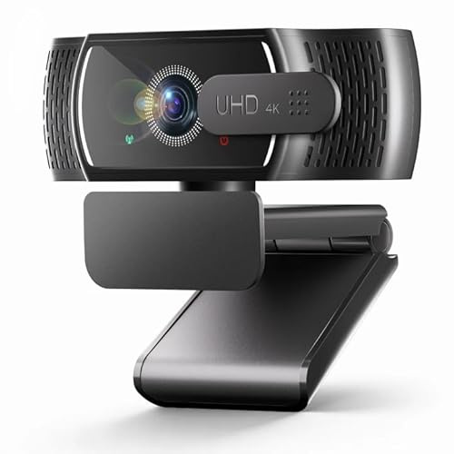 4K Webcam for PC & Mac, Tiny USB Streaming Camera with PDAF Autofocus, Dual Omnidirectional Noise-Canceling Microphones, Auto Low-Light Correction, Works with Zoom, Teams, Google Meet & Twitch