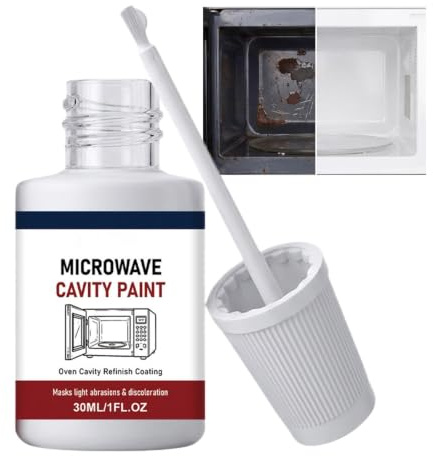 Generisch Vernis à micro-ondes blanc brillant spécial 30 ml | Peinture de retouche intérieure pour four à micro-ondes, réfrigérateurs, sèche-linge, lave-vaisselle, machine à laver
