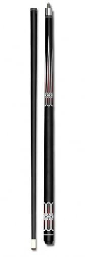 John West Pool Billardqueue JWBK, 2-teilig, 147 cm, schwarz | 13 mm Klebeleder, Fiberglas, Supergrip Griffband