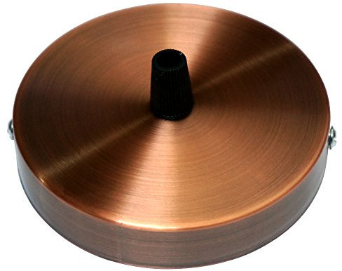 LEDSone Rosone vintage color rame perfetto per cavo flessibile in tessuto, piastra di montaggio per plafoniera in metallo da 100 mm con accessori per lampada da soffitto e da parete.