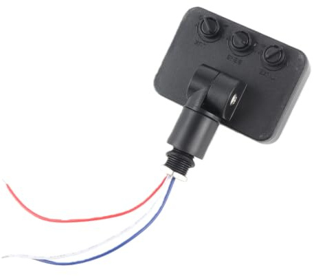 Motion Sensor Light Switch, Adjustable Timer 12m Detection Range IP54 Black Housing Indoor Outdoor Use