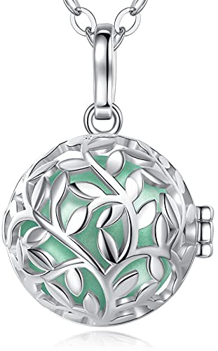 EUDORA Harmony Ball Tree of Life halsband med musik klämta önskeboll graviditet mexikansk bola hänge halsband för kvinnor damer smycken bästa gåvan, 76 cm + 114 cm, 20 mm (bola interior), 76,2 cm
