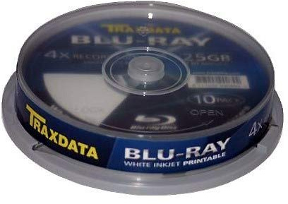 Traxdata BD-R 25GB 4X Blu-Ray Recordable bedruckbar Cakebox 10 Stück