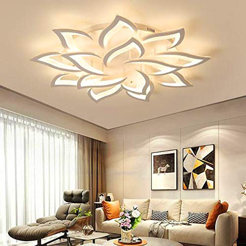 LED Blumen Deckenleuchte Moderne Wohnzimmer Deckenlampe Dimmbar Mit Fernbedienung kreatives Kronleuchter Acryl Lampenschirm Esszimmer Kinderzimmer Schlafzimmerlampe Innenbeleuchtung, 100cm