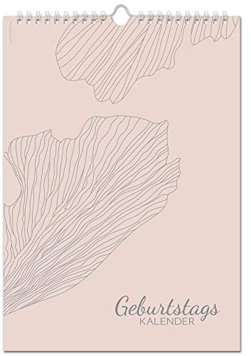 Friendly Fox Geburtstagskalender Jahresunabhängig - Ewiger Kalender für Geburtstage von Familie und Freunden - Immerwährender Geburtstagskalender A4 - weiche Zeichnung
