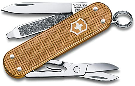 Victorinox, Classic SD Alox, Coltellino Svizzero, Originale, Multiuso, Campeggio, 5 Funzioni, Lama, piccola, Lima per unghie