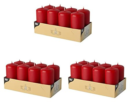 PAPSTAR Kerzen, Paraffin, Rot, 50 mm · 100 mm (Rot - 24 Kerzen)