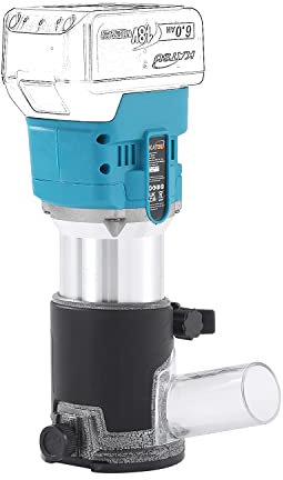 KATSU FIT-BAT 21V Akku-Holztrimmer Laminator Oberfräsen Router Joiners Werkzeug mit 2 Spannfutter Spannzangen 1/4 und 6mm, ohne Akku oder Ladegerät 102760