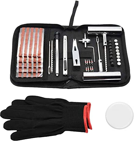 ETOPARS Reifen Reparaturset 62 Stück Auto Reifenreparaturset Autoreifen Flickzeug Reifenreparatur Werkzeug Reifenpannen Reparatur Tubeless Tire Repair Motorrad Fahrrad