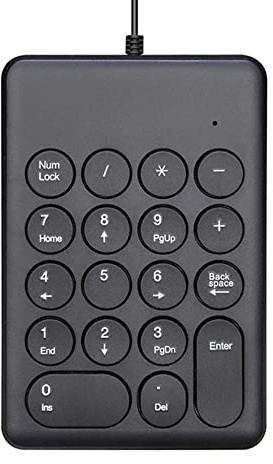 HomeSoGood Numpad Mini pavé numérique filaire portable 18 touches pour ordinateur portable de bureau, ordinateur portable, tablette et accessoires PC (filaire noir)