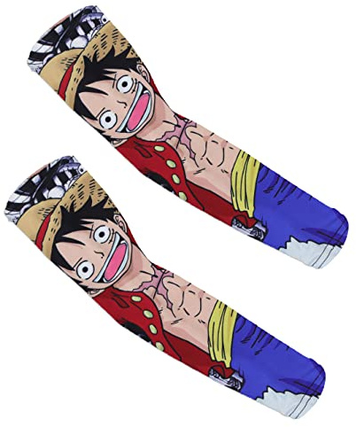 Roffatide Anime One Piece Unisex UV Schutz Affe D. Luffy Arm Kühlärmel Ice Silk Arm Cover