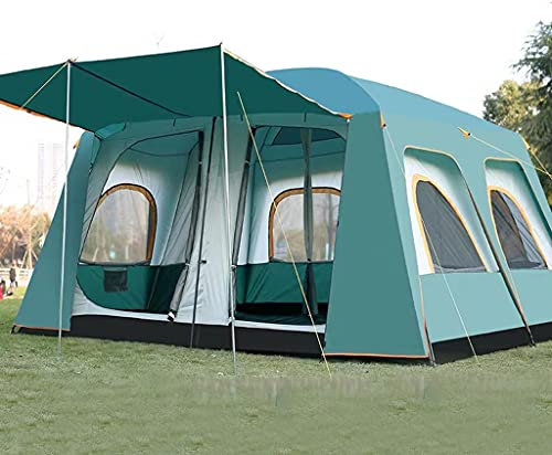 Großes Zelt, Campingzelt für 8–12 Personen, wasserdichtes, winddichtes Familienzelt mit Regenschutz Oben, Outdoor-Campingzelt, Doppellagiges Zelt – ultragroßes Kuppelzelt mit Sichtschutzraum
