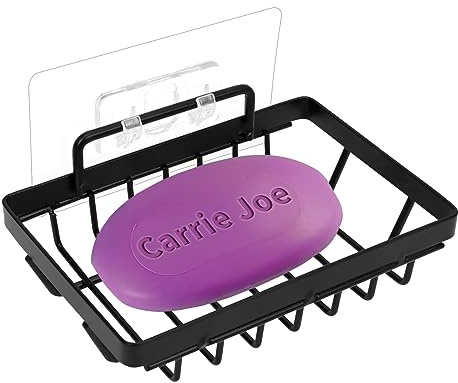 Carrie Joe Soap Dish Holder No Drilling 304 Rustproof Stainless Steel Wall Mounted Soap Holder Tray Bar Sponge Holder for Bathroom & Kitchen
