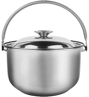 UPKOCH Marmite À Soupe Compatible Avec Les Plaques À Induction Marmite À Ragoût Couvercle En Acier Inoxydable