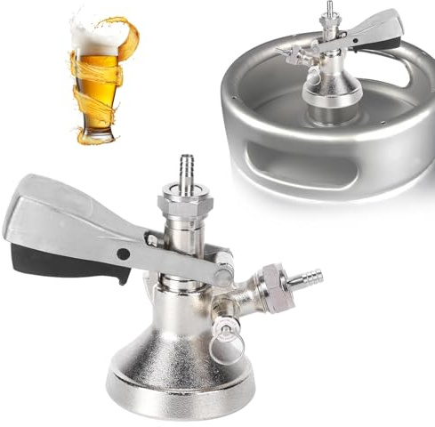 Tissting Keg Coupler G5/8 G Type Stainless Steel Beer Tap Dispenser with Safety Pressure Relief Valve, Draft Beer Kegerator for Home Brewing System