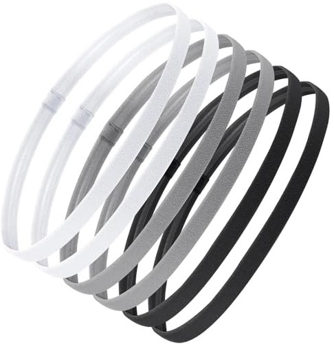 Sularpek 6 Stück Haarband Herren, Elastische Haarband Jungen, Sport Stirnbänder Dünn, rutschfeste Stirnbänder, Haarbänder Damen für Yoga Fußball Joggen