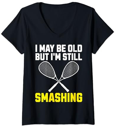 Damen Squash Opa Vatertag Lustig T-Shirt mit V-Ausschnitt