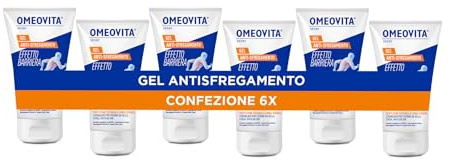 OMEOVITA SPORT - GEL ANTISFREGAMENTO | Gel Effetto Barriera Protettiva Per la Pelle, Riduce Irritazione da Frizione Degli Indumenti, Protezione a Lunga Durata, Resistente a Acqua e Sudore, 6 x 150 ml