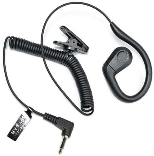 HYS G Hanging Mode Earphones - 3.5 mm Jack - One Ear - Listen Only Headphones - Headphones Headset for Radios Speaker Microphones