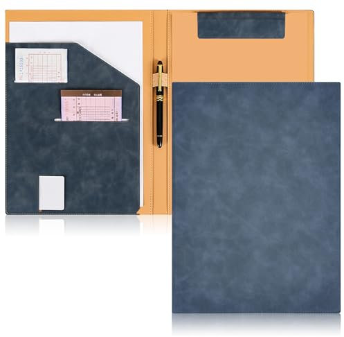 Aipeeo Klemmbrett A4 PU-Leder, Magnetisches Klemmbrett, A4 mit Deckel, Aufbewahrung, Stifthalter, Geeignet für Schulen, Büros