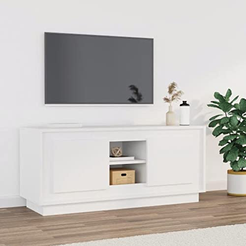 YUOTYRKTEJRSG mobile porta tv,mobili tv,porta tv,mobili,porta tv mobile,Mobile Porta TV Bianco 102x35x45 cm in Legno Multistratomobile sotto tv,mobile tv sospeso,mobile tv moderno,mobile tv alto,