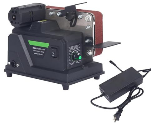 Electric Belt Machine Mini Belt Sander Grinder DIY Polishing Knife Sharpener Wood Edges Polishing 7 Speed Adjustable Bench Grinder Sharpener