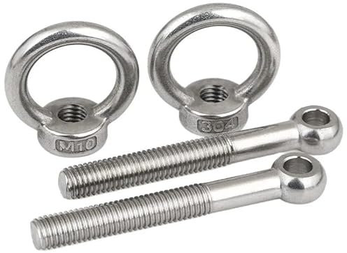 Generisch 304 Edelstahl-Ösen-Augen-Ring-Verbindungs-Fisheye-Slip-Bolzen mit Ring-Augen-Hebemuttern-Set M5 M6 M8 M10 M12 M14 GB798(M6x80mm 4sets)