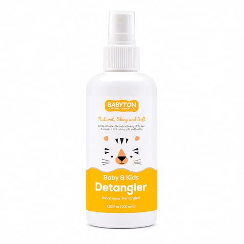 Babyton Baby & Kids Detangler Spray 200ml – Natural & Organic Leave-In Hair Conditioner for Tangle-Free, Soft & Shiny Hair – Aloe Vera, Chamomile & Calendula No Parabens, Dyes, or Fragrance